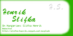 henrik slifka business card